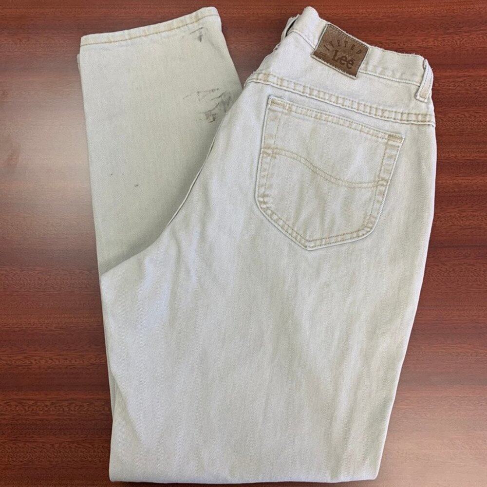 Vintage Lee Riveted Super High Rise Mom Tan Jeans